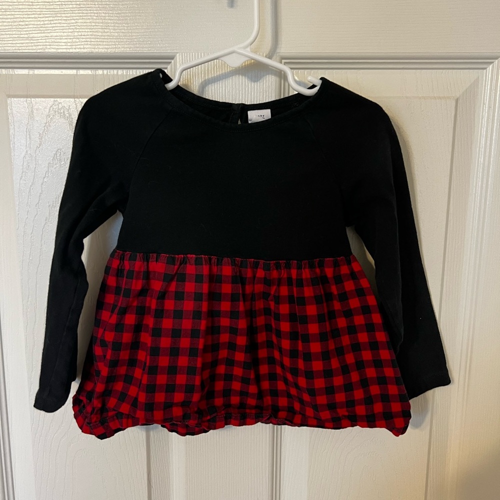 GAP Black and Red Plaid Kids Blouse